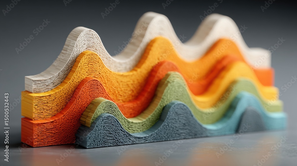 Poster a detailed model of a mountain capturing the majesty of nature with intricate features and textures