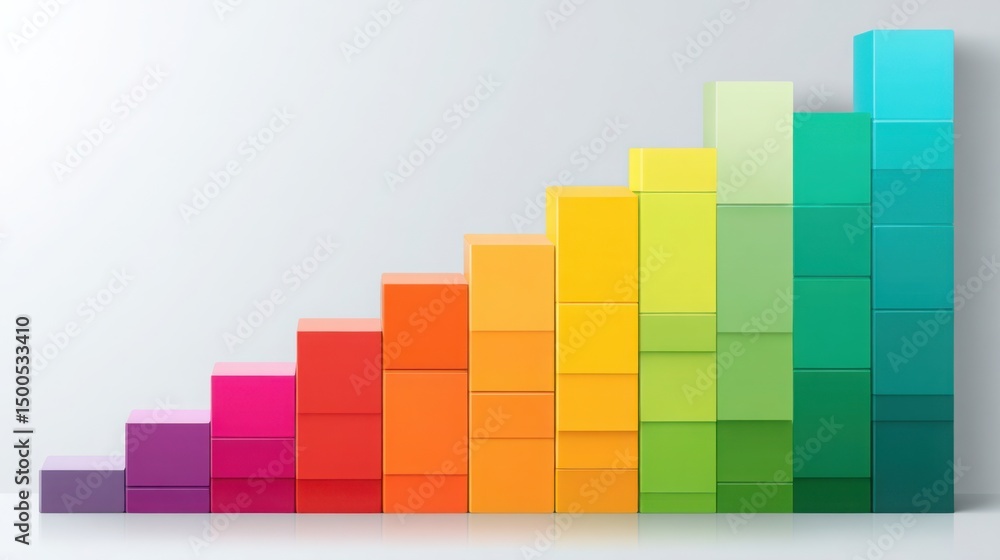 Poster colorful bar chart displaying data trends and insights for analysis representing growth and change i