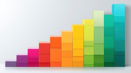 Fototapeta premium Colorful bar chart displaying data trends and insights for analysis representing growth and change in various metrics