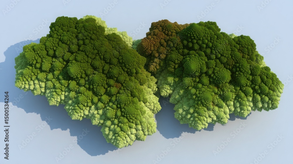 Poster lush green plant representing quantum-linked fibonacci fractal map icon concept for generating fibon