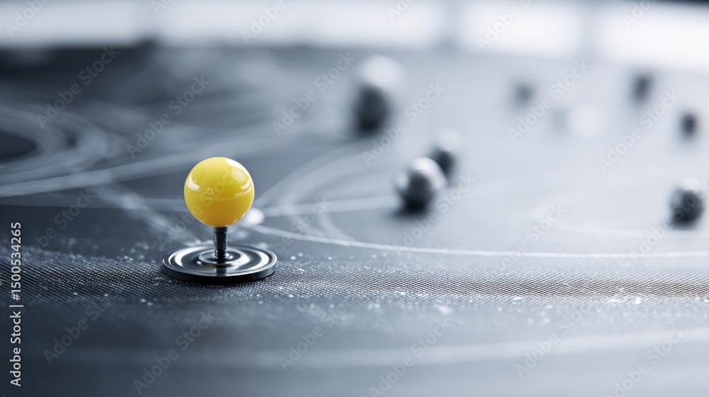 Poster yellow ball resting on a black surface depicting quantum-mapped fibonacci confluence compression rad