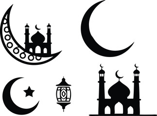 Eid Mubarak Arabic Calligraphy Silhouette Design. Arabic Calligraphy Silhouette for Eid Mubarak Art. Elegant Eid Mubarak Calligraphy Silhouette Style