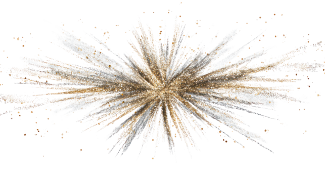 A decorative floral arrangement with a starburst effect, isolated on a white background.
