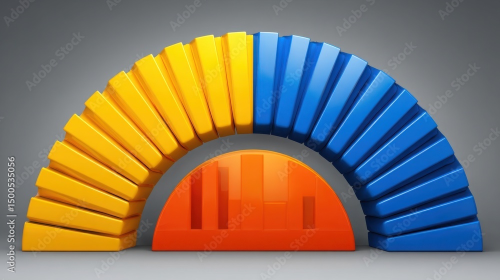 Poster vibrant colorful arch displaying a spectrum of colors in a quantum-trained zone reaction duration cl