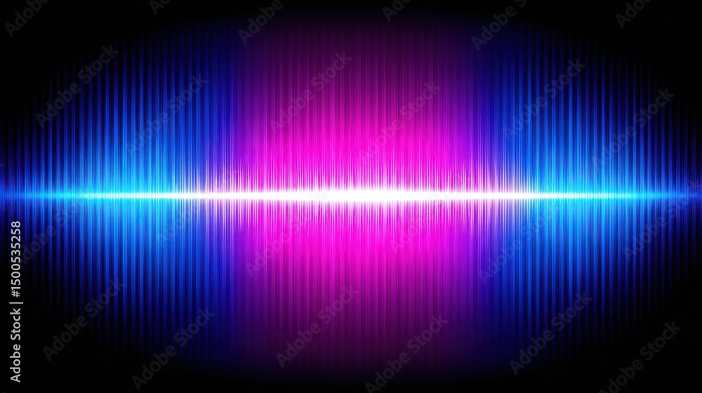 Poster dynamic sound wave visualization representing quantum-weighted fib fractal alignment analyzer in art