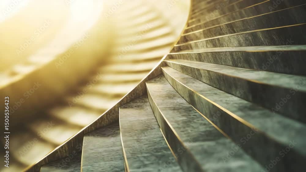 Poster elegant spiral staircase with intricate design and warm lighting in a modern architectural setting