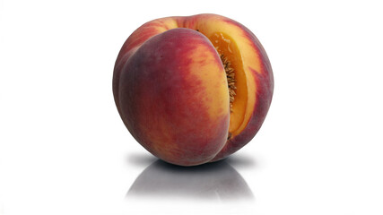Fototapeta premium Close-up of a halved peach.