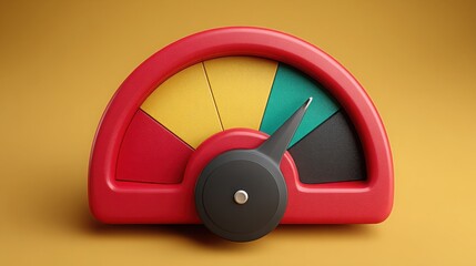Vibrant red and yellow speed meter indicating rapid changes in labor market dynamics within unemployment model concepts