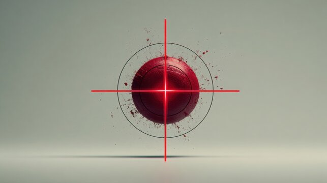 Red ball with a cross symbolizing verification of strategic alignment and reconfirmation of scope in project management