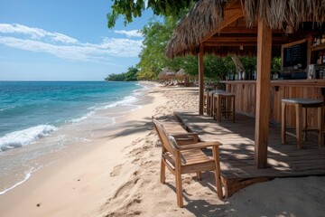 Beach Bar Paradise: Tropical Getaway with Turquoise Sea