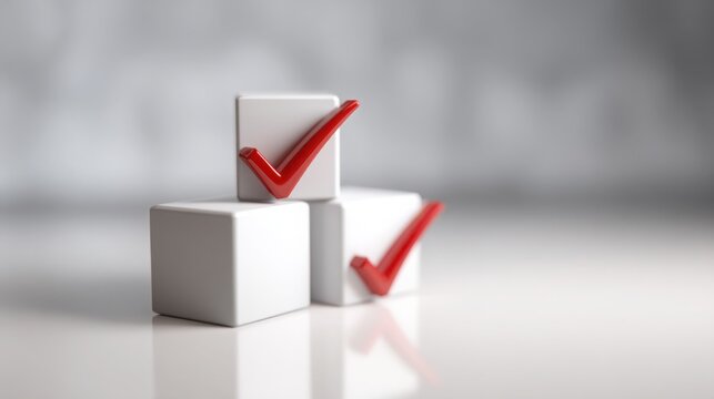 Series of red ticks representing multiple confirmations and indications of refined status in task phases for clarity