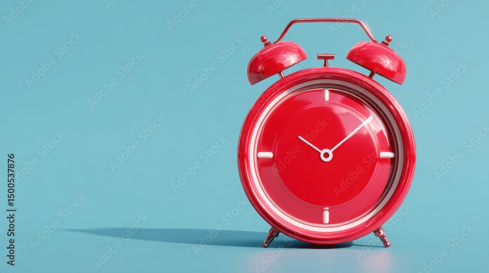 Poster a bright red alarm clock signifying the importance of time management and resetting missed timelines