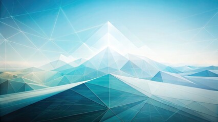 Abstract Light Blue White Geometric Background: Tech Data Visualization Digital Art