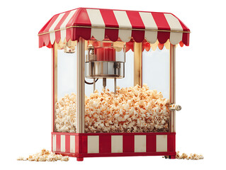 Classic popcorn machine with fresh popcorn.
