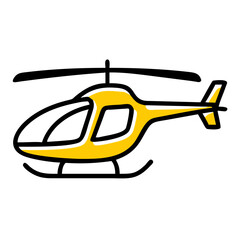 Cartoon Yellow Helicopter Vector Illustration.