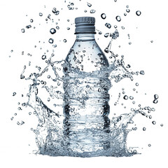 Water bottle splash photography fresh and clean mineral drinking water still life on black background image on transparent background