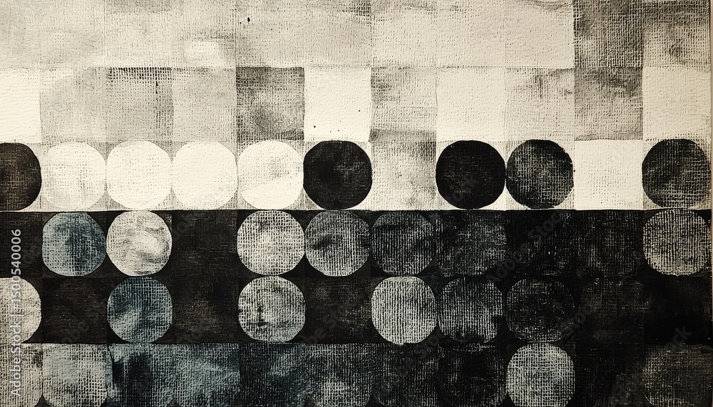 Poster bold geometric forms create a stylish abstract background.