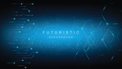 Blue Futuristic Circuit Abstract technology background Hi-tech system concept vector illustration