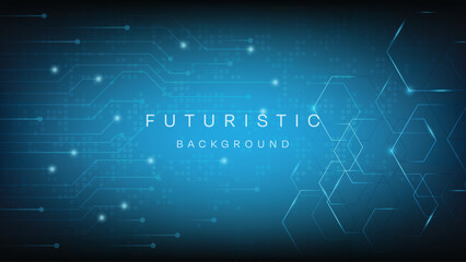 Blue Futuristic Circuit Abstract technology background Hi-tech system concept vector illustration
