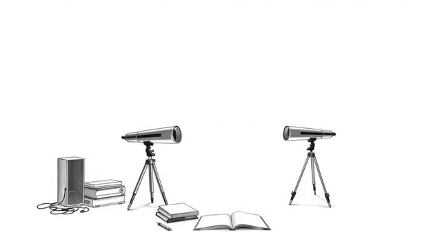 Telescopes education concept