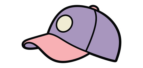 Purple and Pink Baseball Cap Illustration Design
