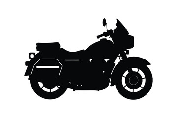 Fototapeta premium Police bike silhouette vector , police motorcycle front view silhouette 