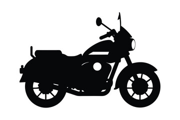 Obraz premium Police bike silhouette vector , police motorcycle front view silhouette 