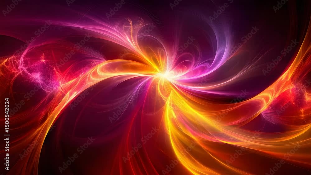 Poster vibrant colorful abstract design featuring dynamic shapes and swirls creating a mesmerizing visual e