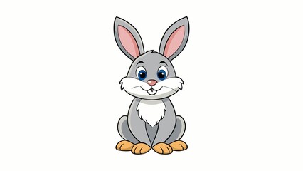 Cute rabbit illustration on white background