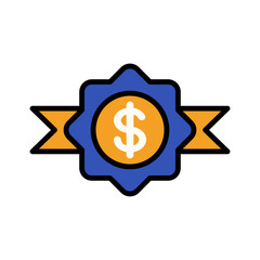Price Badge Shopping and E-commerce Flat Line Icon