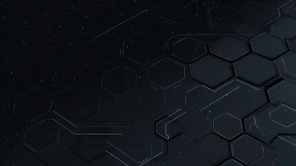 Obraz premium Dark hexagonal patterned surface with intricate lines.