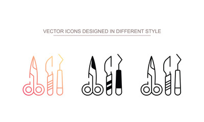 Surgical Tools icon design with white background stock illustration