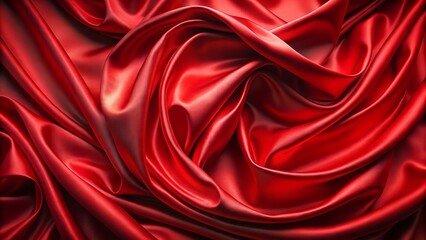 Obraz premium Elegant Red Silk Satin Background with Wavy Fabric Folds