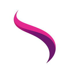 Modern Arrow with Smooth Curves in Deep Magenta Color Isolated on Transparent Background