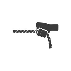 Hand Gripping Rope Black and White Illustration