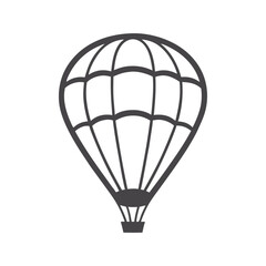 Minimalist Hot Air Balloon Line Art in Black and White