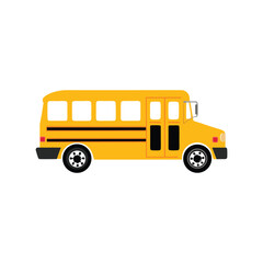 Classic Yellow School Bus Side View Illustration