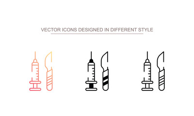 Medical Instrument icon design with white background stock illustration