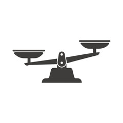 Traditional Balance Scale Black and White Vector