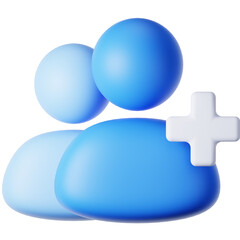 3D Rendered User Add Illustration with Plus Sign and Soft Lighting