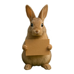 Obraz premium PNG Cute rabbit holding blank sign