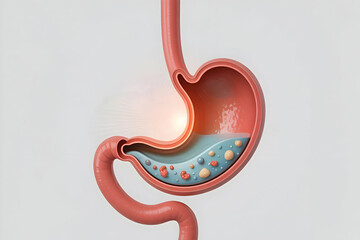 Fototapeta premium Human Stomach Anatomy 3D Render Digestive System Illustration