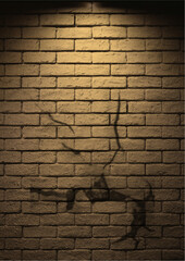 Aged brown brick wall texture with a rough concrete surface