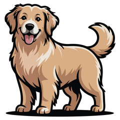 Illustration of Cute baby Golden Retrieve on white
