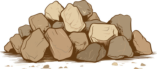 Pile of stones cartoon illustration © safri