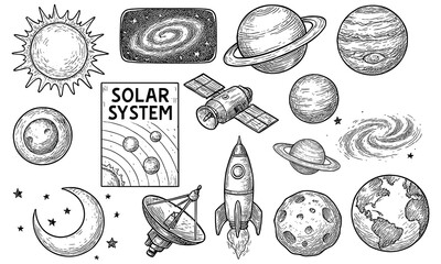 Hand Drawn Solar System Elements