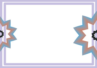 Traditional Indonesian batik for decorating a4 landscape certificate, diploma, announcement, advertisement	