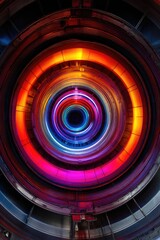 Obraz premium Colorful concentric rings, vibrant, circular, abstract design