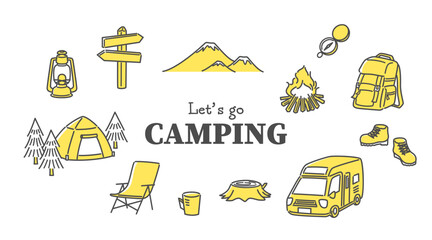 simple illustration set of camping