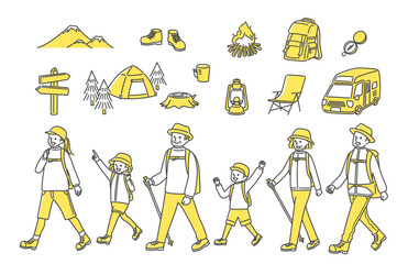 simple illustration set of camping